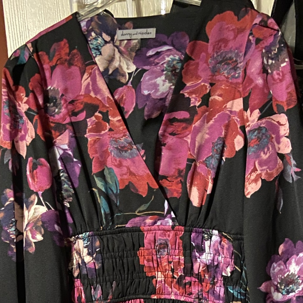 Long floral polyester dress